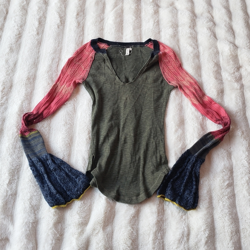 Free People Sunshine Bell Thermal V-Neck - Picture 2 of 10